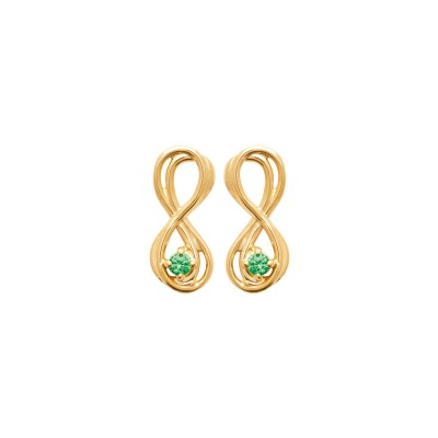 Boucles d'oreilles en plaqué or et pierre synthétique