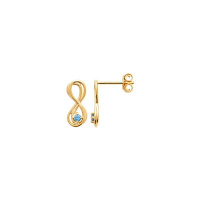 Boucles d'oreilles en plaqué or et pierre synthétique