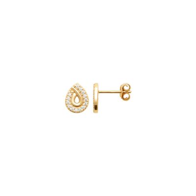 Boucles d'oreilles en plaqué or et oxyde de zirconium