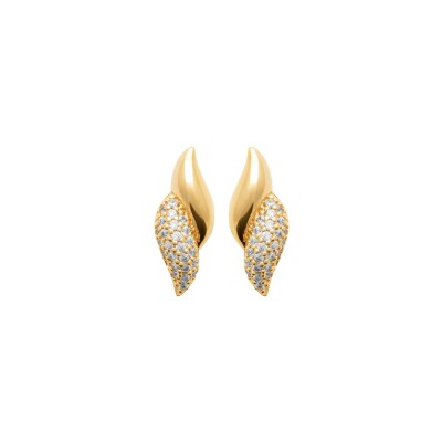 Boucles d'oreilles en plaqué or et oxyde de zirconium