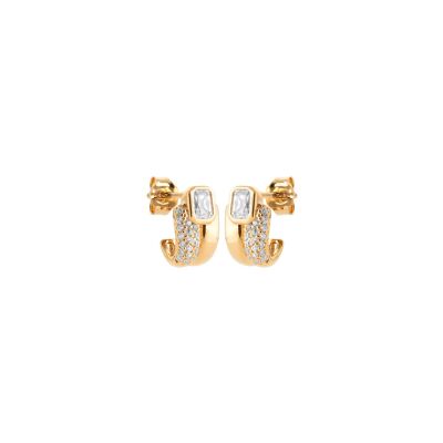 Boucles d'oreilles en plaqué or et oxyde de zirconium
