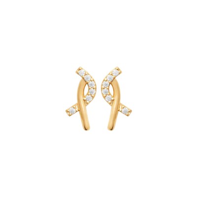 Boucles d'oreilles en plaqué or et oxyde de zirconium