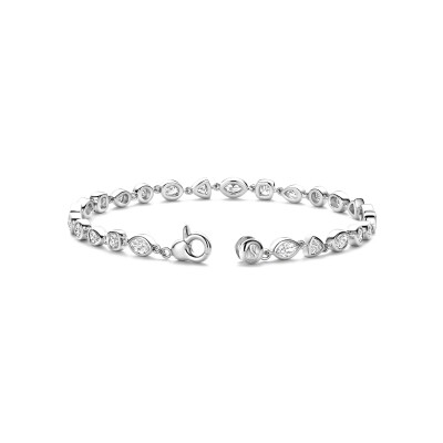 Bracelet Ti Sento en argent plaqué platine et oxyde de zirconium