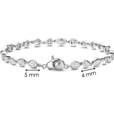 Bracelet Ti Sento en argent plaqué platine et oxyde de zirconium