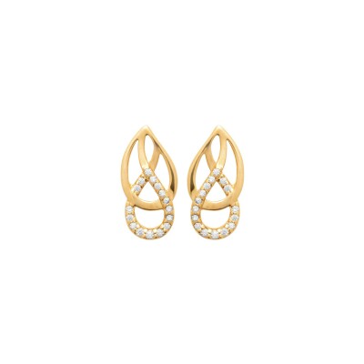 Boucles d'oreilles en plaqué or et oxyde de zirconium