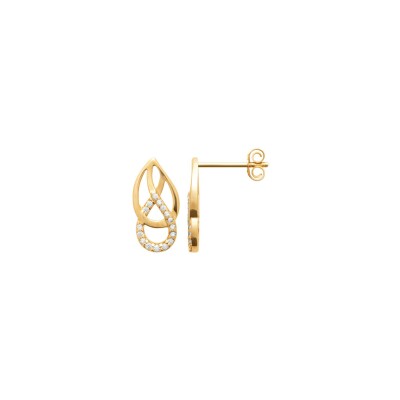 Boucles d'oreilles en plaqué or et oxyde de zirconium