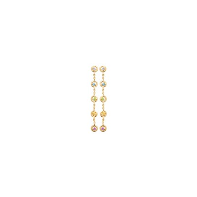 Boucles d'oreilles en plaqué or et pierre synthétique