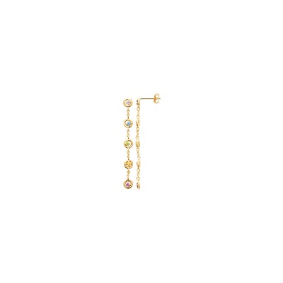 Boucles d'oreilles en plaqué or et pierre synthétique
