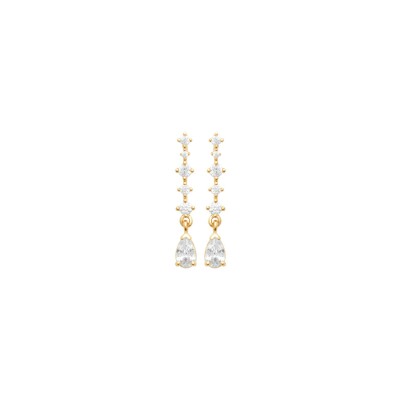 Boucles d'oreilles en plaqué or et oxyde de zirconium