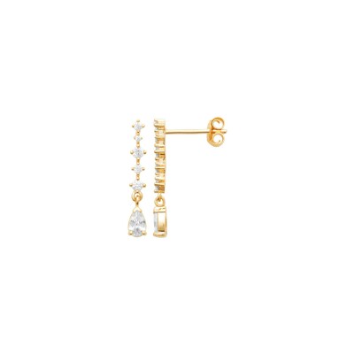 Boucles d'oreilles en plaqué or et oxyde de zirconium