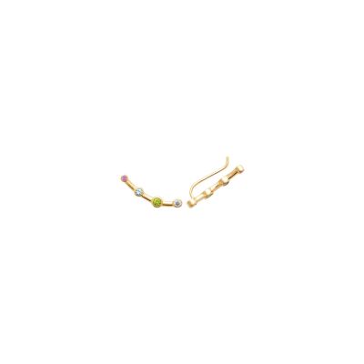 Boucles d'oreilles en plaqué or et pierre synthétique