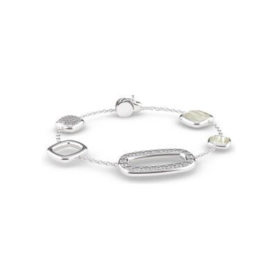 Bracelet Ti Sento en argent plaqué platine et oxyde de zirconium