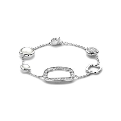 Bracelet Ti Sento en argent plaqué platine et oxyde de zirconium