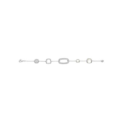 Bracelet Ti Sento en argent plaqué platine et oxyde de zirconium