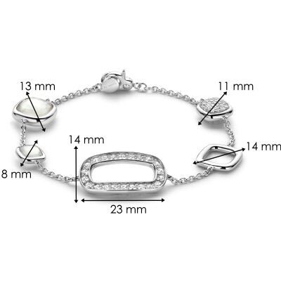 Bracelet Ti Sento en argent plaqué platine et oxyde de zirconium