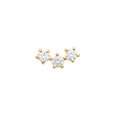 Piercing en plaqué or et oxydes de zirconium