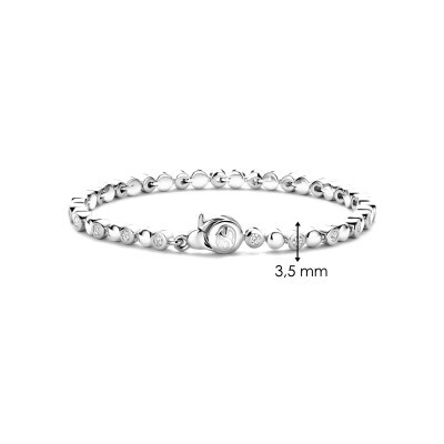 Bracelet Ti Sento en argent plaqué platine et oxyde de zirconium