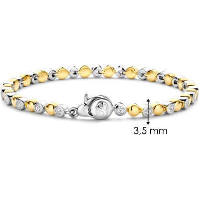 Bracelet Ti Sento en argent doré et oxyde de zirconium