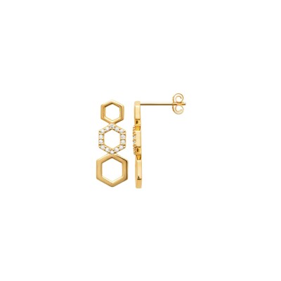 Boucles d'oreilles en plaqué or et oxyde de zirconium