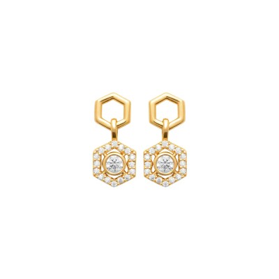 Boucles d'oreilles en plaqué or et oxyde de zirconium