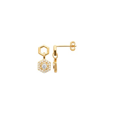 Boucles d'oreilles en plaqué or et oxyde de zirconium