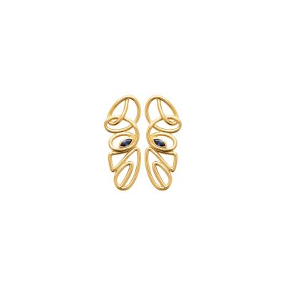 Boucles d'oreilles en plaqué or et pierre synthétique