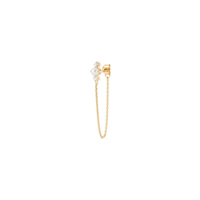Boucles d'oreilles en plaqué or et perle d'imitation