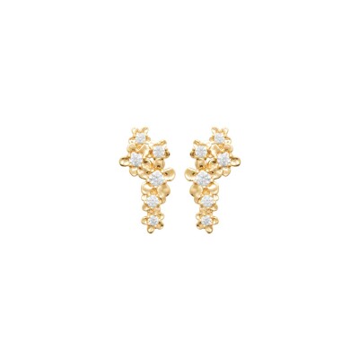 Boucles d'oreilles en plaqué or et oxyde de zirconium