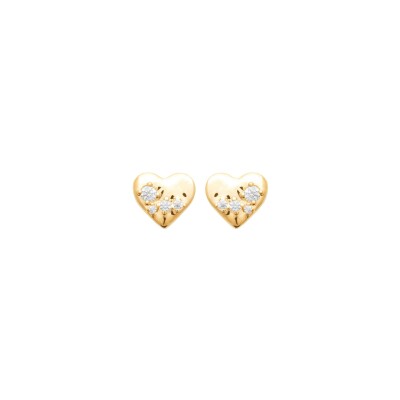 Boucles d'oreilles en plaqué or et oxyde de zirconium