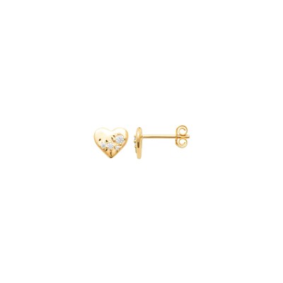 Boucles d'oreilles en plaqué or et oxyde de zirconium