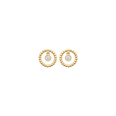 Boucles d'oreilles en plaqué or et oxyde de zirconium