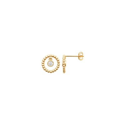 Boucles d'oreilles en plaqué or et oxyde de zirconium