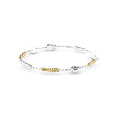 Bracelet Ti Sento en argent doré et oxyde de zirconium