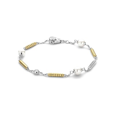 Bracelet Ti Sento en argent doré et oxyde de zirconium, taille S