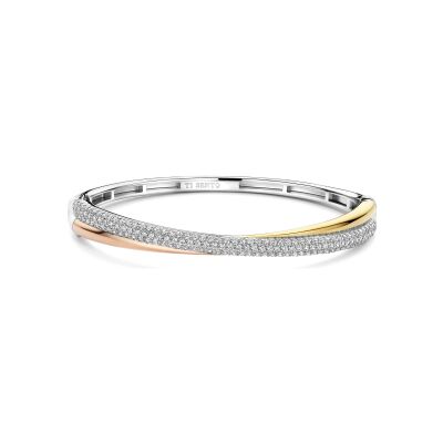 Bracelet Ti Sento en argent plaqué platine, argent plaqué or jaune, rose et oxyde de zirconium