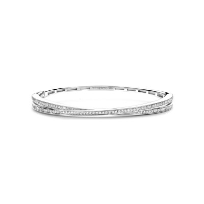 Bracelet Ti Sento en argent plaqué platine et oxyde de zirconium