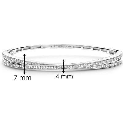 Bracelet Ti Sento en argent plaqué platine et oxyde de zirconium