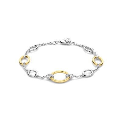 Bracelet Ti Sento en argent doré et oxyde de zirconium