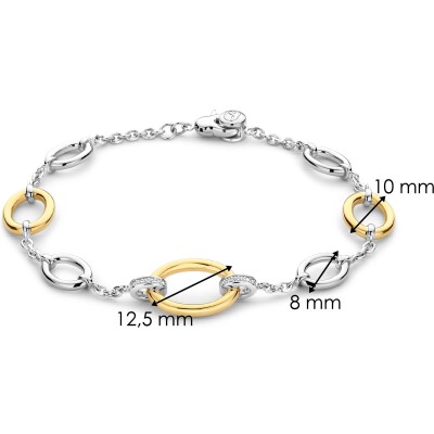 Bracelet Ti Sento en argent doré et oxyde de zirconium