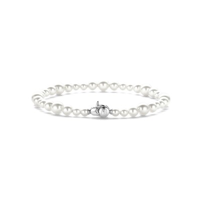 Bracelet Ti Sento en argent plaqué platine et perles