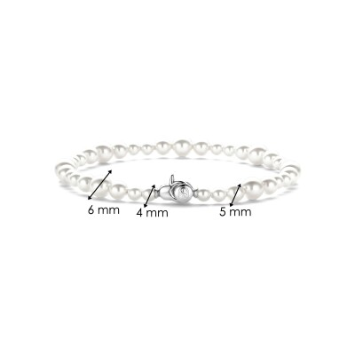 Bracelet Ti Sento en argent plaqué platine et perles