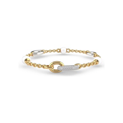 Bracelet Ti Sento en argent doré et oxyde de zirconium