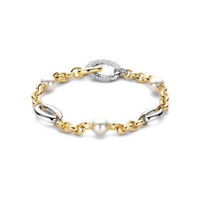Bracelet Ti Sento en argent doré et oxyde de zirconium