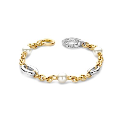 Bracelet Ti Sento en argent doré et oxyde de zirconium