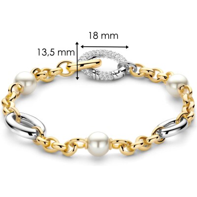 Bracelet Ti Sento en argent doré et oxyde de zirconium
