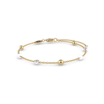 Bracelet Ti Sento en argent doré et oxyde de zirconium