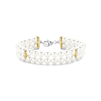 Bracelet Ti Sento en argent doré et perles
