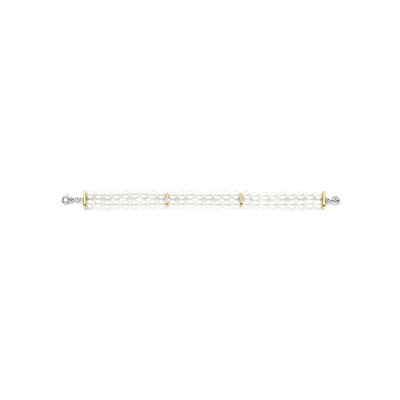 Bracelet Ti Sento en argent doré et perles