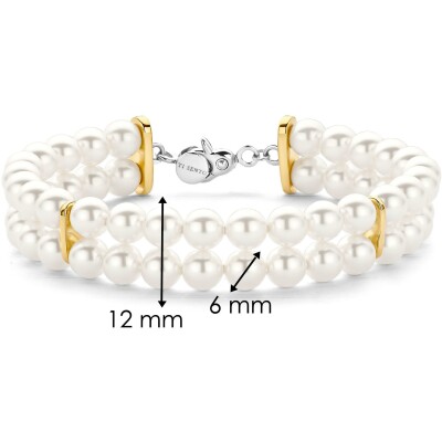 Bracelet Ti Sento en argent doré et perles