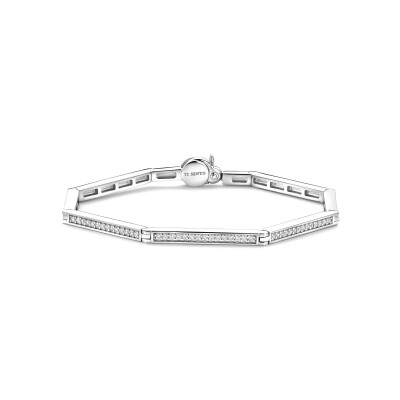 Bracelet Ti Sento en argent plaqué platine et oxyde de zirconium